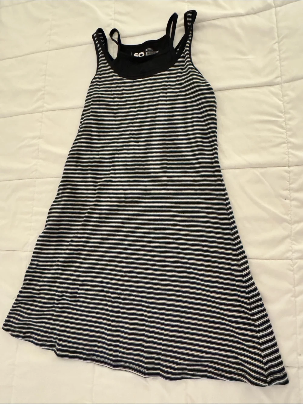 SO Black & White Striped Tank Top